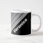 Dark Gradient Rainbow with Name ジャンボコーヒーマグカップ (右)