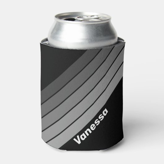 Dark Gradient Rainbow with Name 缶クーラー (缶正面)