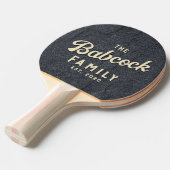 Dark Granite Stone Retro Family Name & Year 卓球ラケット (正面アングル)