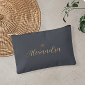 dark gray accessory bag, personalized makeup bag アクセサリーポーチ