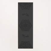 Dark Gray Beautiful Mandala With Custom Name ヨガマット (正面)