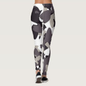 Dark Gray Black And White Camouflage PatteLeggings レギンス (裏面)