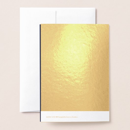 Dark Gray Blue Custom Personalized anniversary 箔カード (裏面封筒付き)