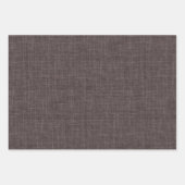 Dark Gray Brown Linen ラッピングペーパーシート (正面)