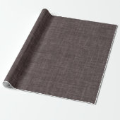 Dark Gray Brown Linen ラッピングペーパー (アンロールド)