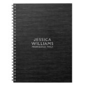 Dark Gray Fabric Texture Light Gray Typography ノートブック (正面)