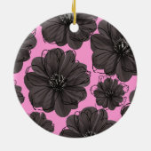Dark Gray Flowers  セラミックオーナメント (裏面)