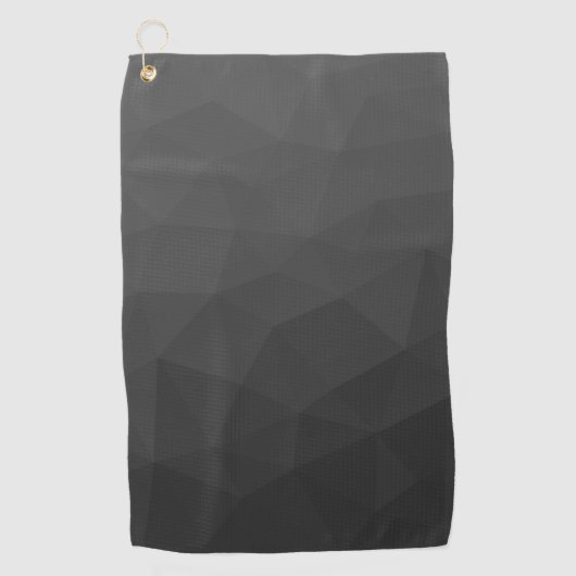 Dark gray gradient geometric mesh pattern ゴルフタオル (正面)