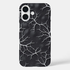 Dark Gray iPhone Case with Branch Texture iPhone 16ケース
