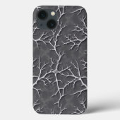 Dark Gray iPhone Case with Branch Textured Relief Case-Mate iPhoneケース (裏面)