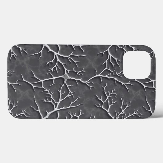 Dark Gray iPhone Case with Branch Textured Relief Case-Mate iPhoneケース (裏面 (横))