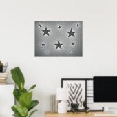 Dark Gray Stars in the Night Sky Poster ポスター (ホームオフィス)