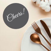 Dark Gray Wedding Cocktail Coaster ラウンドペーパーコースター