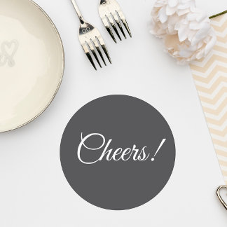 Dark Gray Wedding Cocktail Coaster ラウンドペーパーコースター
