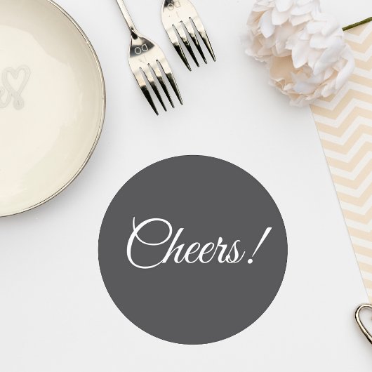 Dark Gray Wedding Cocktail Coaster ラウンドペーパーコースター