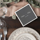 Dark Gray Wedding Cocktail Napkin スタンダードカクテルナプキン