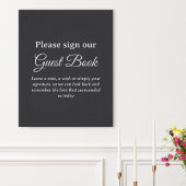 Dark Gray Wedding Guest Book Poster ポスター