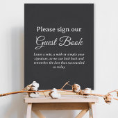 Dark Gray Wedding Guest Book Poster ポスター
