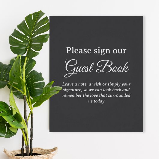 Dark Gray Wedding Guest Book Poster ポスター
