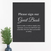 Dark Gray Wedding Guest Book Poster ポスター