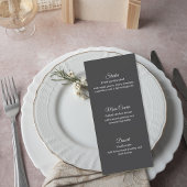 Dark Gray Wedding Menu Card メニュー