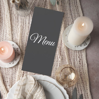 Dark Gray Wedding Menu Card メニュー
