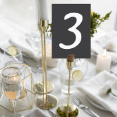 Dark Gray Wedding Table Number Card テーブルナンバー