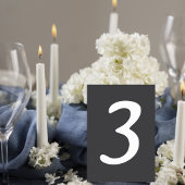 Dark Gray Wedding Table Number Card テーブルナンバー