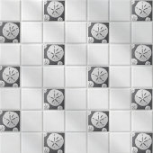 Dark Gray & White Tropical Beach Sand Dollar タイル