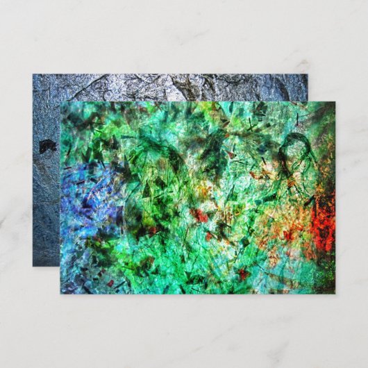 Dark green abstract invitation,Calm green abstract 招待状 (正面/裏面)