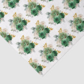 Dark Green and Gold Elegant Flowers 薄葉紙 (詳細)