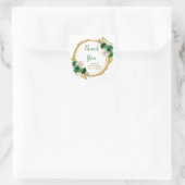 Dark Green and Gold Elegant Flowers Birthday Party スクエアシール (バッグ)