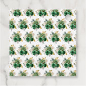 Dark Green and Gold Elegant Flowers Birthday Party フェイバータグ (裏面)