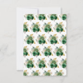 Dark Green and Gold Elegant Flowers Sweet Sixteen 出欠カード (裏面)