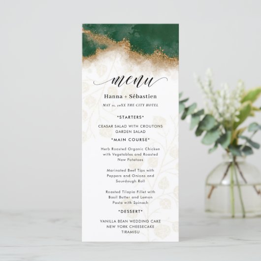 Dark green and gold Wedding  メニュー (スタンド正面)