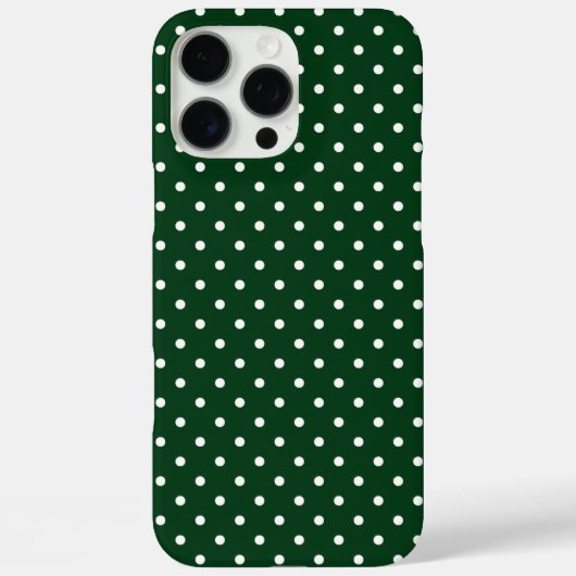 Dark Green and White Polka Dot Pattern Case-Mate iPhoneケース (裏面)