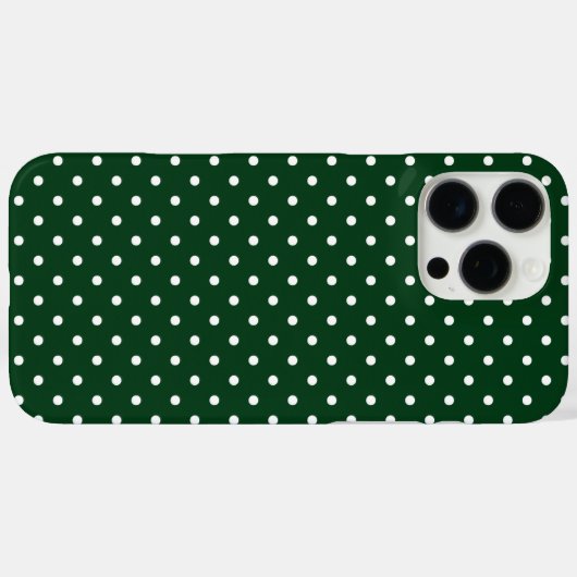 Dark Green and White Polka Dot Pattern Case-Mate iPhoneケース (裏面 (横))