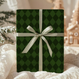 Dark Green Argyle Wrapping Paper ラッピングペーパー
