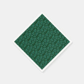 Dark Green Background with Teal Botanical Leaves スタンダードカクテルナプキン (角)