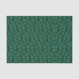  Dark Green Background with Teal Botanical Leaves 薄葉紙