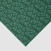  Dark Green Background with Teal Botanical Leaves 薄葉紙 (詳細)