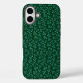  Dark Green Background with Teal Botanical Leaves Case-Mate iPhoneケース (裏面)