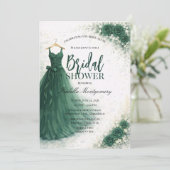 Dark Green Bridesmaid Dress Bridal Shower 招待状 (スタンド正面)