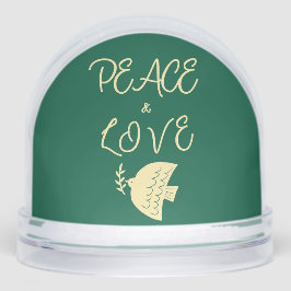 Dark Green & Butter Yellow Photo Peace Love Dove