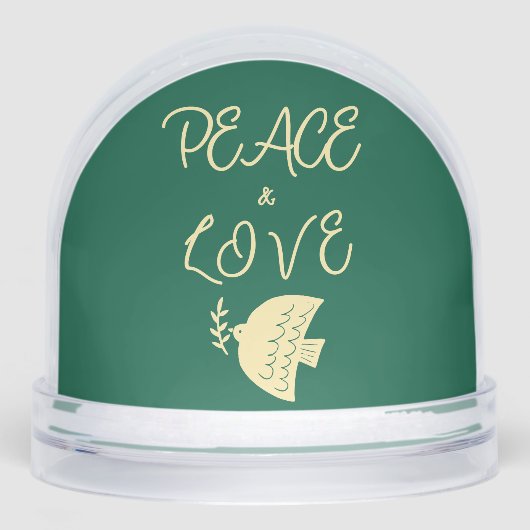 Dark Green & Butter Yellow Photo Peace Love Dove (正面)