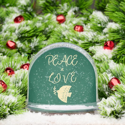 Dark Green & Butter Yellow Photo Peace Love Dove (クリスマス)