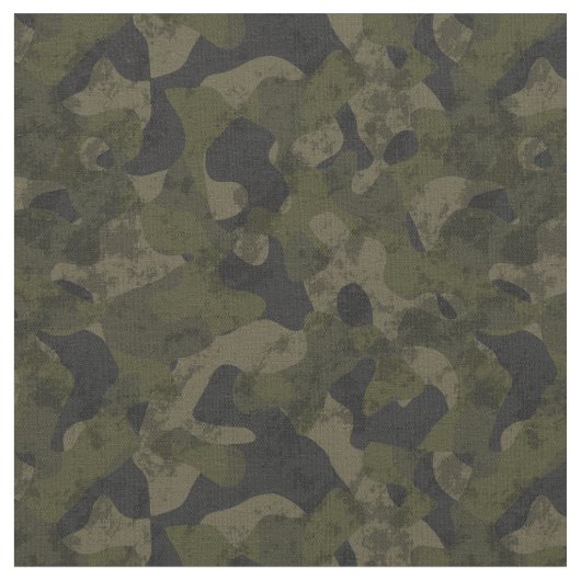 Dark Green Camo Abstract ファブリック (クローズアップ)