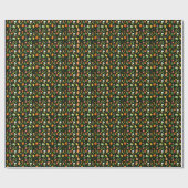 Dark Green Christmas Abstract Pattern ラッピングペーパー (フラット)
