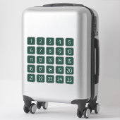 Dark Green Customizable Square Number Stickers  シール (スーツケース)