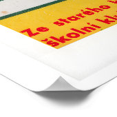 Dark Green Czechoslovak Matchbox Labels Grid ポスター (角)